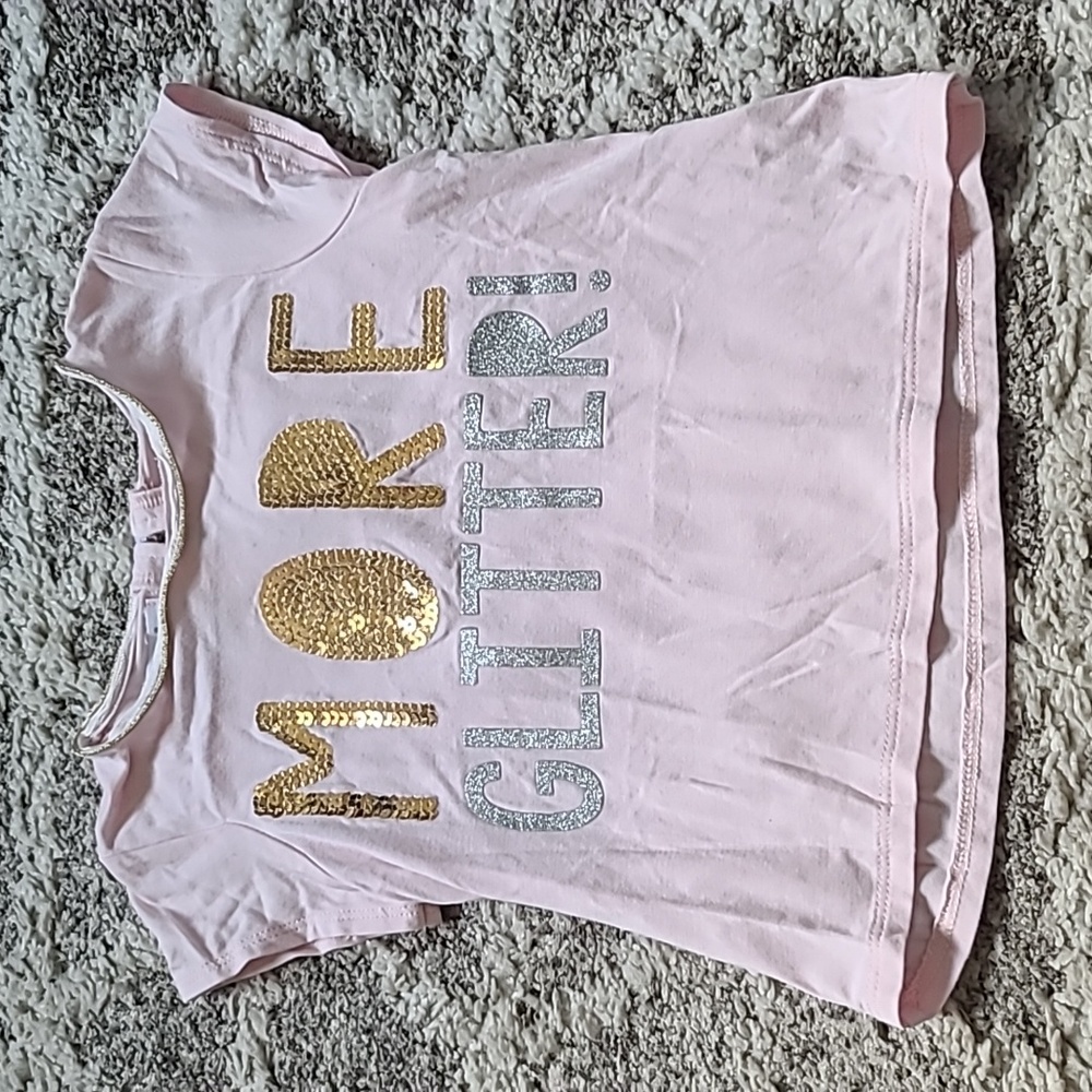 10 for $25 - Mudpie Girls 24m Pink "More Glitter" T-Shirt